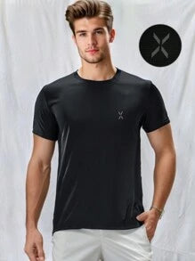 Men's Fitness Sports Clothing Running Casual Slim Fit Gym T-Shirt, Short Sleeve Activewear