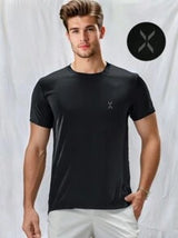 Men's Fitness Sports Clothing Running Casual Slim Fit Gym T-Shirt, Short Sleeve Activewear