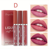 3 Pcs/Set Velvet Matte Lipstick Pen - Long-Lasting Moisturizing Lip Gloss with Easy Color Rendering - Perfect Valentine's Day Gift for Her