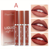 3 Pcs/Set Velvet Matte Lipstick Pen - Long-Lasting Moisturizing Lip Gloss with Easy Color Rendering - Perfect Valentine's Day Gift for Her