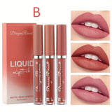 3 Pcs/Set Velvet Matte Lipstick Pen - Long-Lasting Moisturizing Lip Gloss with Easy Color Rendering - Perfect Valentine's Day Gift for Her