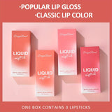 3 Pcs/Set Velvet Matte Lipstick Pen - Long-Lasting Moisturizing Lip Gloss with Easy Color Rendering - Perfect Valentine's Day Gift for Her