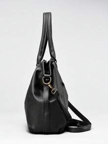 Solid Black Bag Large Capacity For Office Business And Work