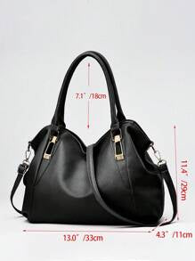 Solid Black Bag Large Capacity For Office Business And Work