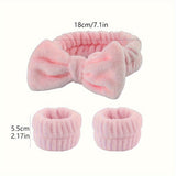 18/15pcs Pink Makeup Set: Soft Fiber Crystal Cotton Triangle Dry Powder Puffs, Beauty Blender Sponges, Washable Facial Makeup Tools Kit with Headband