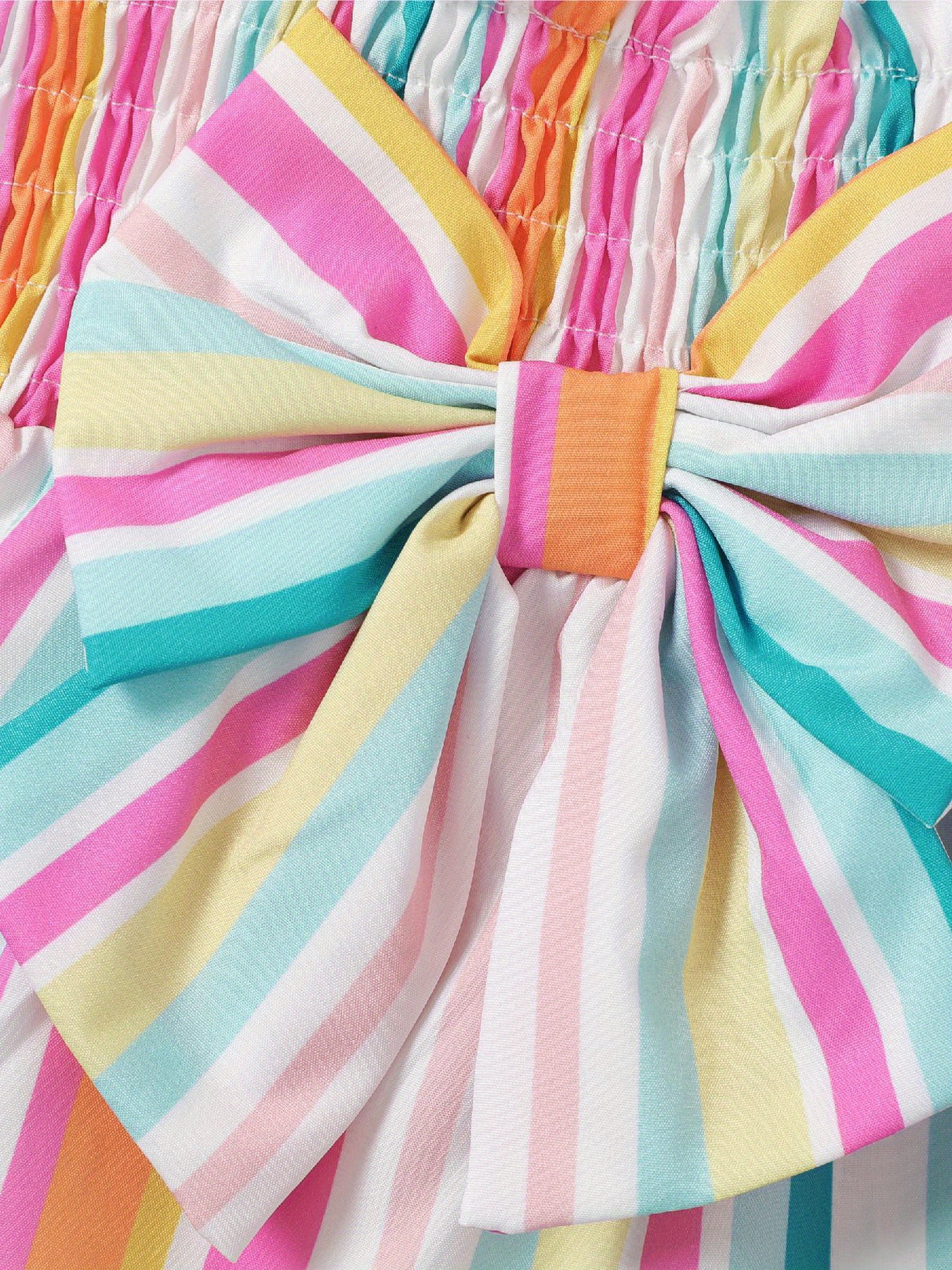 PatPat 2pc Baby Girl Sweet Colorful Stripe Print Cami Top And Shorts Set