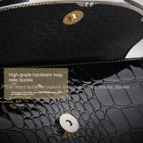 Crocodile Pattern Clutch Bag, Elegant Banquet Flap Handbag, Luxury Evening Purse For Women