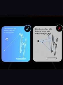 1pc Gaming Atmosphere Lamp For Monitor Screen With Eye Protection & Touch Control, Rgb Lights, Suitable For Desktop Computer