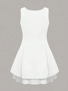 Women'S Sleeveless White Casual Blazer Dress