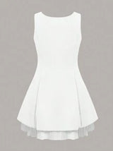 Women'S Sleeveless White Casual Blazer Dress