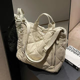 Quilted Puffer Tote Bag, Fashion Solid Color Minimalist Padded Crossbody Shoulder Bag for Women