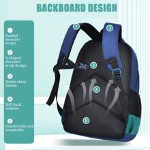 Cartoon Astronaut Style Waterproof Backpack, School Bag For Boys Aged 7-14, Primary School Students, Large Capacity, Perfect Gift