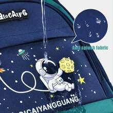 Cartoon Astronaut Style Waterproof Backpack, School Bag For Boys Aged 7-14, Primary School Students, Large Capacity, Perfect Gift