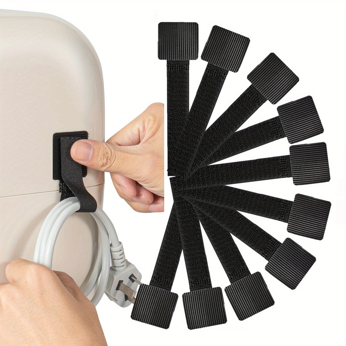 10pcs Cord Organizer For Appliances, Premium Cable Organizer, Hook And Loop Strip, Cords Holder For Mixer, Coffee Maker, Blender, Air Fryer, Pressure Cooker And Other Kitchen Appliances