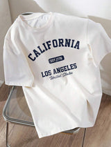 Tween Boy Casual Letter Graphic Round Neck Short Sleeve T-Shirt, Cotton Blend, Summer