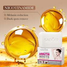SADOER 100g Niacinamide Arbutin Handmade Soap Whitening Soap, Removes Blackheads, Brightens Skin Tone, Deep Cleansing Oil Control Bath Soap