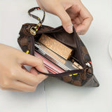 Disney Mickey Mouse Print Clutch Bag, Cartoon Genuine Leather Mobile Phone Bag, Cute Anime Wrist Wallet Coin Purse