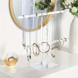 1pc Clear Acrylic 2-Tier Jewelry Display Tower - Versatile Organizer for Rings, Earrings, Watches, and Necklaces - Space-Saving Hanging Storage with Sturdy Design and Easy Visibility