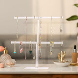 1pc Clear Acrylic 2-Tier Jewelry Display Tower - Versatile Organizer for Rings, Earrings, Watches, and Necklaces - Space-Saving Hanging Storage with Sturdy Design and Easy Visibility