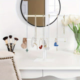 1pc Clear Acrylic 2-Tier Jewelry Display Tower - Versatile Organizer for Rings, Earrings, Watches, and Necklaces - Space-Saving Hanging Storage with Sturdy Design and Easy Visibility