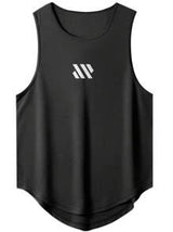 Men's Wide Shoulder Athletic Tank Top With Curved Hem Design Provides Natural Drape And Enhanced Layering, Suitable For Gym Weightlifting And Outdoor Hiking