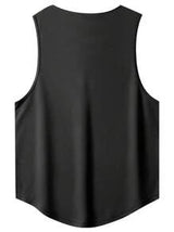 Men's Wide Shoulder Athletic Tank Top With Curved Hem Design Provides Natural Drape And Enhanced Layering, Suitable For Gym Weightlifting And Outdoor Hiking