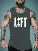 Summer Quick-Dry Geometric-Pattern Tank Tops for Men - Breathable, Moisture-Wicking, Athletic Fit, Crew Neck, Polyester, Machine Washable, Regular Fit, Casual Wear for Running, Training, Gym, and Bodybuilding