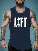 Summer Quick-Dry Geometric-Pattern Tank Tops for Men - Breathable, Moisture-Wicking, Athletic Fit, Crew Neck, Polyester, Machine Washable, Regular Fit, Casual Wear for Running, Training, Gym, and Bodybuilding