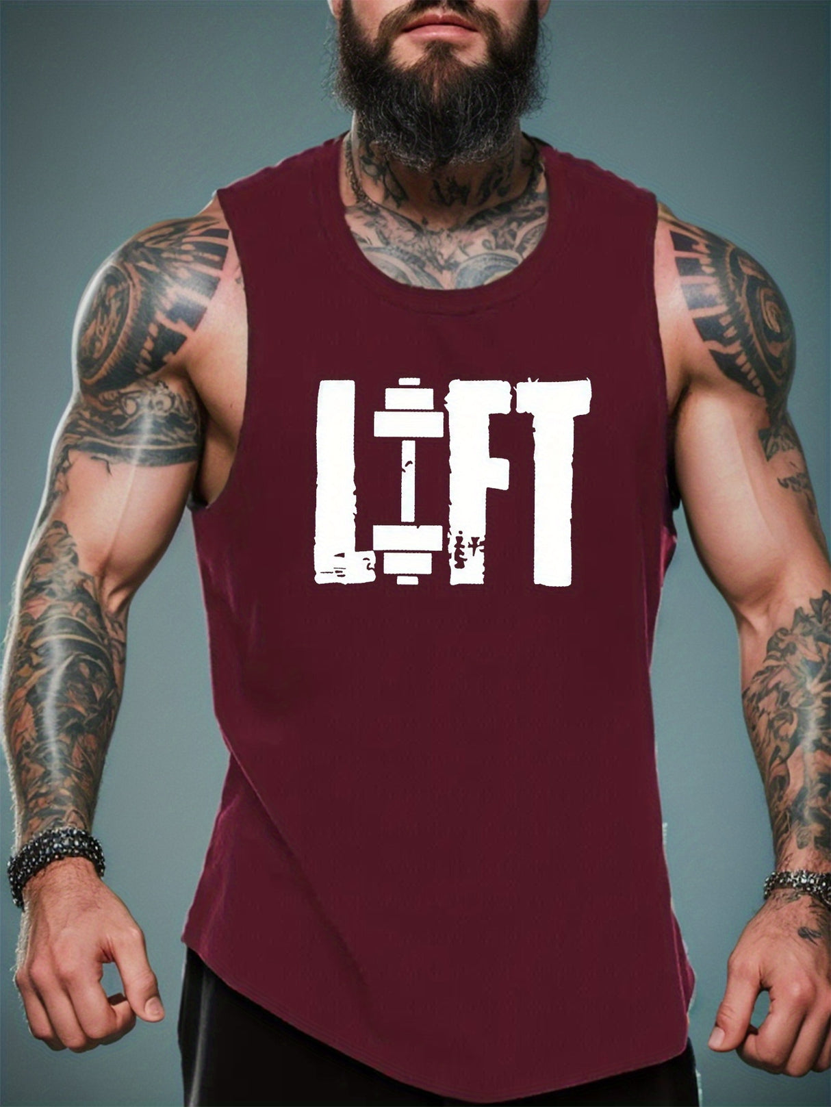 Summer Quick-Dry Geometric-Pattern Tank Tops for Men - Breathable, Moisture-Wicking, Athletic Fit, Crew Neck, Polyester, Machine Washable, Regular Fit, Casual Wear for Running, Training, Gym, and Bodybuilding