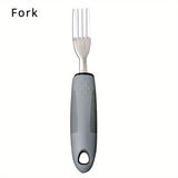 1pc Adaptive Utensils For Elderly Use, Large Spoon, Fork, Knife Stainless Steel Food Support Tool, Anti-Shake, Non-Slip Handles Silverware For Hand Tremors, Arthritis