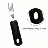 1pc Adaptive Utensils For Elderly Use, Large Spoon, Fork, Knife Stainless Steel Food Support Tool, Anti-Shake, Non-Slip Handles Silverware For Hand Tremors, Arthritis