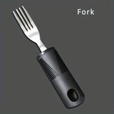 1pc Adaptive Utensils For Elderly Use, Large Spoon, Fork, Knife Stainless Steel Food Support Tool, Anti-Shake, Non-Slip Handles Silverware For Hand Tremors, Arthritis
