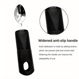 1pc Adaptive Utensils For Elderly Use, Large Spoon, Fork, Knife Stainless Steel Food Support Tool, Anti-Shake, Non-Slip Handles Silverware For Hand Tremors, Arthritis