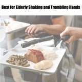 1pc Adaptive Utensils For Elderly Use, Large Spoon, Fork, Knife Stainless Steel Food Support Tool, Anti-Shake, Non-Slip Handles Silverware For Hand Tremors, Arthritis