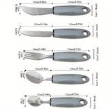 1pc Adaptive Utensils For Elderly Use, Large Spoon, Fork, Knife Stainless Steel Food Support Tool, Anti-Shake, Non-Slip Handles Silverware For Hand Tremors, Arthritis