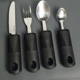 1pc Adaptive Utensils For Elderly Use, Large Spoon, Fork, Knife Stainless Steel Food Support Tool, Anti-Shake, Non-Slip Handles Silverware For Hand Tremors, Arthritis