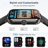 Smart Watch (Answer/Make Call), 1.85" Smart Watches for Men Women Waterproof, 100+ Sport Modes, Fitness Activity Tracker, Health Sleep Monitor, Pedometer, Smartwatch for Android iOS