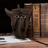 1PC Vintage Leather Waist Bag Crazy Horse Leather Men's Bag Retro Handmade Leather Belt Bag Men's First Layer Small Satchel Mobile Phone Bag
