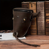 1PC Vintage Leather Waist Bag Crazy Horse Leather Men's Bag Retro Handmade Leather Belt Bag Men's First Layer Small Satchel Mobile Phone Bag