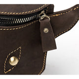 1PC Vintage Leather Waist Bag Crazy Horse Leather Men's Bag Retro Handmade Leather Belt Bag Men's First Layer Small Satchel Mobile Phone Bag