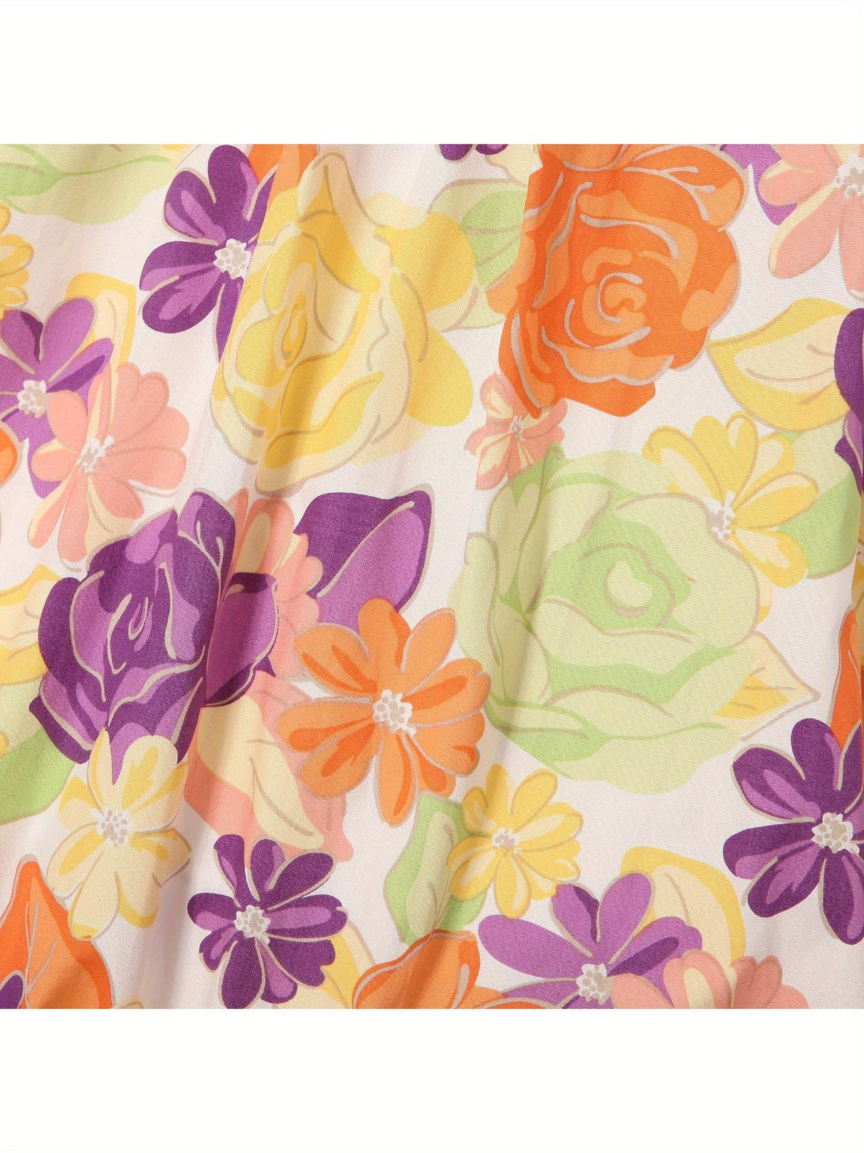 Amemory In Little Girls Colorful Floral Bubble Dress