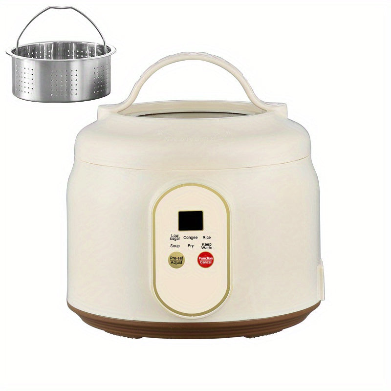 1.8L Low Carb Rice Cooker For 1-3 People, Rice and Grain Multifunctional Electric Cooking Pot, 6 Cooking Functions, Smart Mini Rice Cooker & Steamer, Nonstick Pot, For Rice, Porridge, Soup - For Dorms, Home, RV, Kitchen Acces