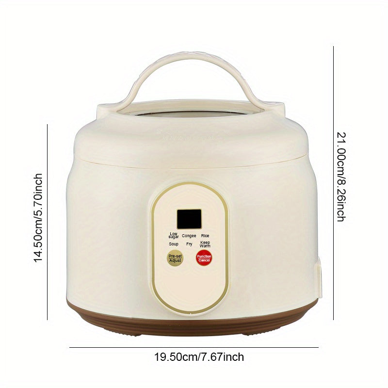 1.8L Low Carb Rice Cooker For 1-3 People, Rice and Grain Multifunctional Electric Cooking Pot, 6 Cooking Functions, Smart Mini Rice Cooker & Steamer, Nonstick Pot, For Rice, Porridge, Soup - For Dorms, Home, RV, Kitchen Acces