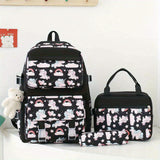 3-Piece Set Backpack With Lunch Bag And Pencil Case, Insulated Lunch Box, Large Capacity, Cartoon School Bag
