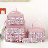 3-Piece Set Backpack With Lunch Bag And Pencil Case, Insulated Lunch Box, Large Capacity, Cartoon School Bag