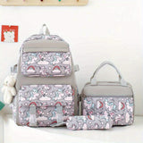 3-Piece Set Backpack With Lunch Bag And Pencil Case, Insulated Lunch Box, Large Capacity, Cartoon School Bag