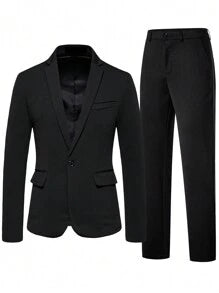 Manfinity Mode Men Single Button Blazer & Pants