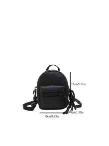 1pc Fashionable Nylon Zipper Closure Children Bag, Korean Version Simple Shoulder Bag Suitable For Daily Use, Unisex