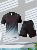 Boyfriend Style Men's Quick-Dry Short Sleeve Ice Silk T-Shirt And Shorts Set For Running, Cycling, Basketball, Fitness Gym Clothes Boyfriend Style Men, Athletic Suit, Tracksuit Boyfriend Style Men Shorts Set Workout Sets Boyfriend Style Men Two Pieces Out