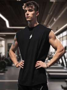 Boyfriend Style Men Lightning Print Sports Tank Top